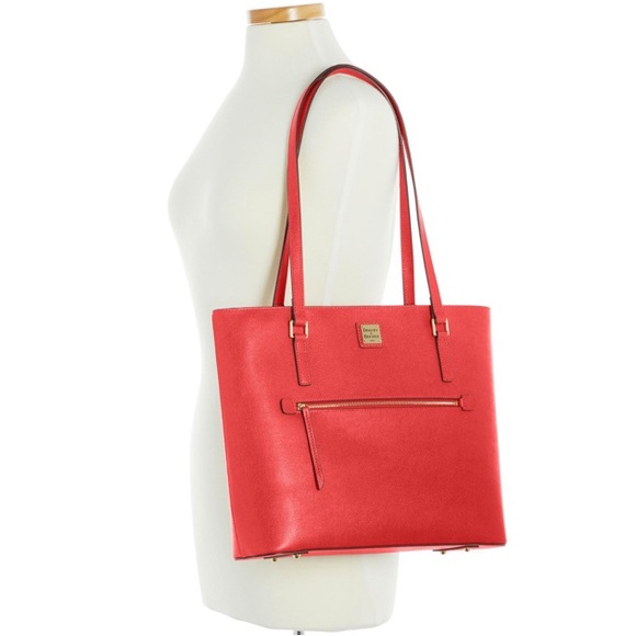 Dooney & Bourke Handbags - Dooney & Bourke Saffiano Large Shopper $228 Red